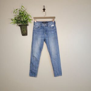Express Vintage Skinny Ankle High Rise Button Fly Medium Wash Jegging 0 Jeans